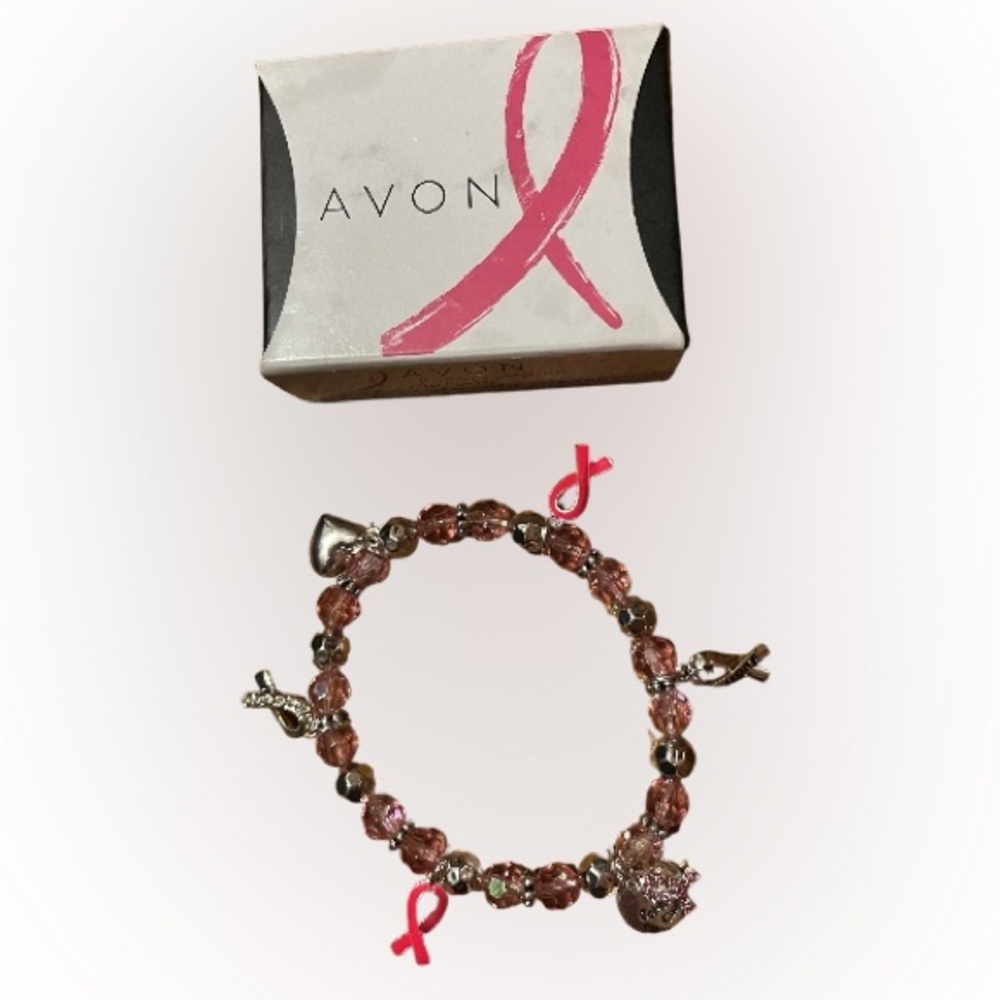 NWT Avon Pink and Silver Breast Cancer Awareness 2016 Bracelet